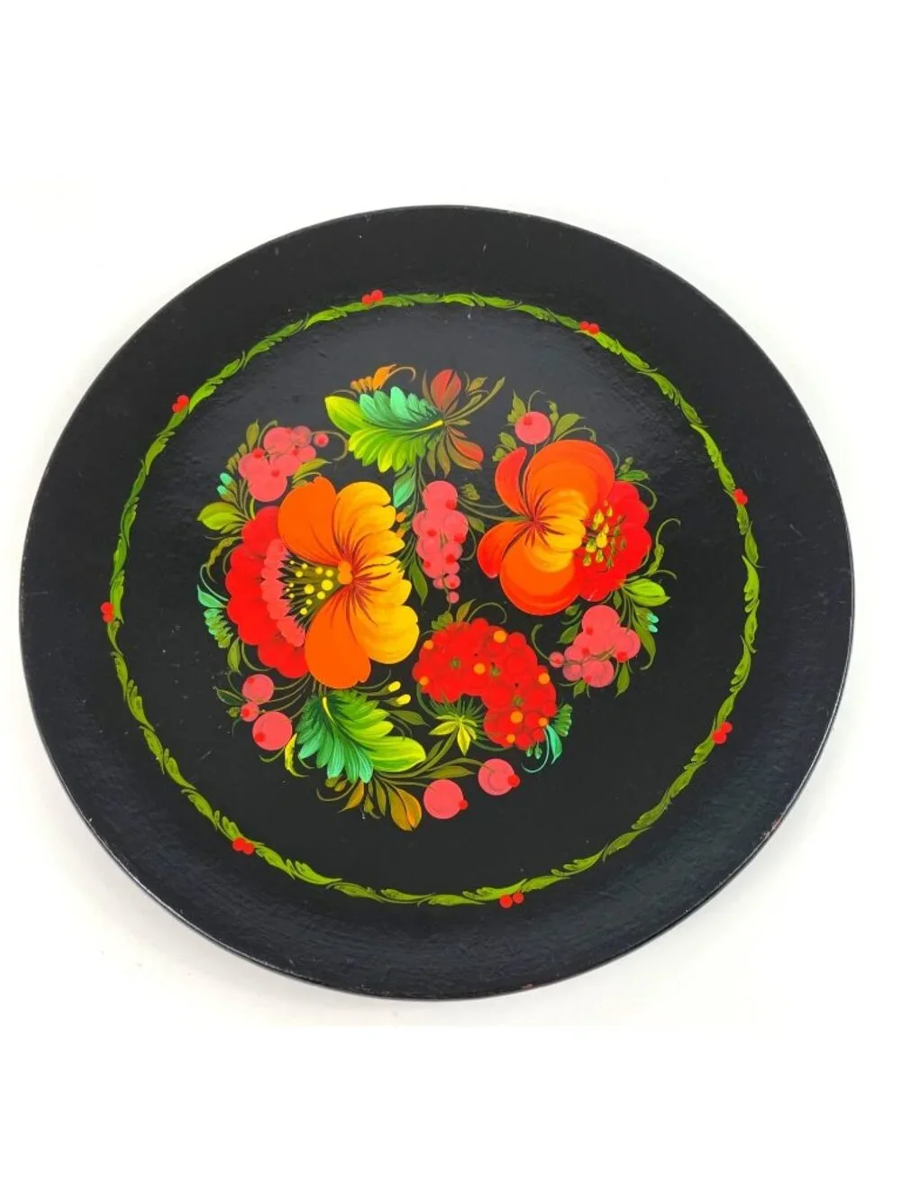 Russian Colorful Folk Art Hand Painted 11.75